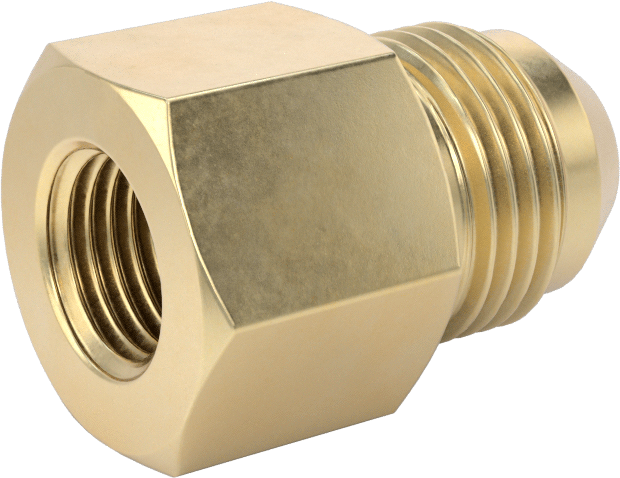 Bakır Boru için 37 Derece Genişletilmiş Bağlantı Parçası, 1/2" Dış Çaplı Boru x 1/4 NPT Dişi için Düz Adaptör