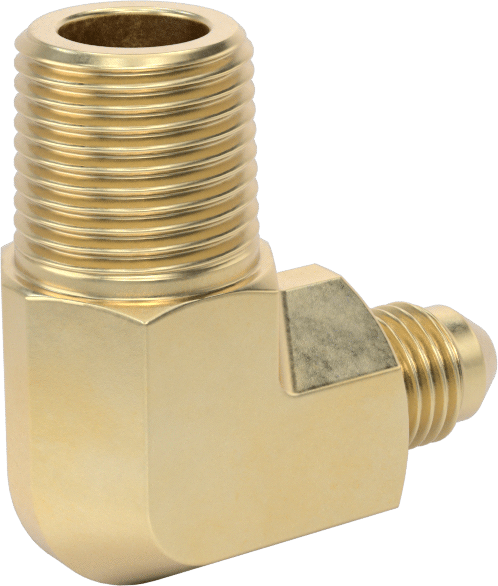 Bakır Boru için 37 Derece Genişletilmiş Bağlantı Parçası, 1/4" Boru Dış Çapı x 3/8 NPT Erkek için 90 Derece Dirsek