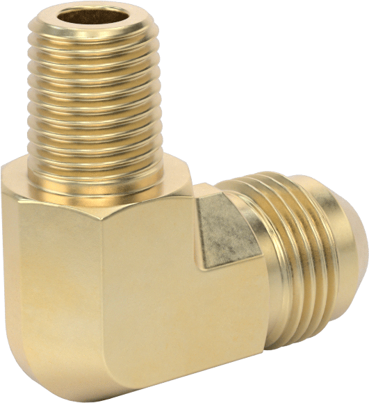 Bakır Boru için 37 Derece Genişletilmiş Bağlantı Parçası, 1/2" Dış Çaplı Boru x 1/4 NPT Erkek için 90 Derece Dirsek