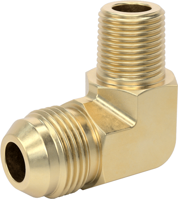 Bakır Boru için 37 Derece Genişletilmiş Bağlantı Parçası, 3/4" Dış Çaplı Boru x 1/2 NPT Erkek için 90 Derece Dirsek