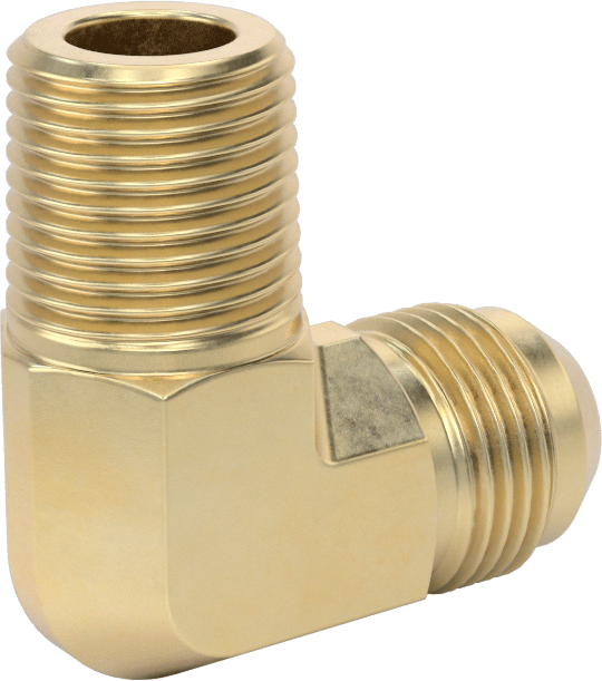 Bakır Boru için 37 Derece Genişletilmiş Bağlantı Parçası, 5/8" Dış Çaplı Boru x 1/2 NPT Erkek için 90 Derece Dirsek