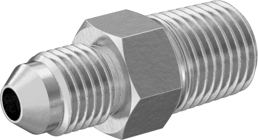 Bakır Boru için 37 Derece Genişletilmiş Bağlantı Parçası, 1/4" Boru Dış Çap x 1/4 NPT Erkek için Adaptör