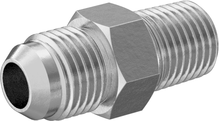 Bakır Boru için 37 Derece Genişletilmiş Bağlantı Parçası, 3/8" Dış Çaplı Boru x 1/4 NPT Erkek Adaptör
