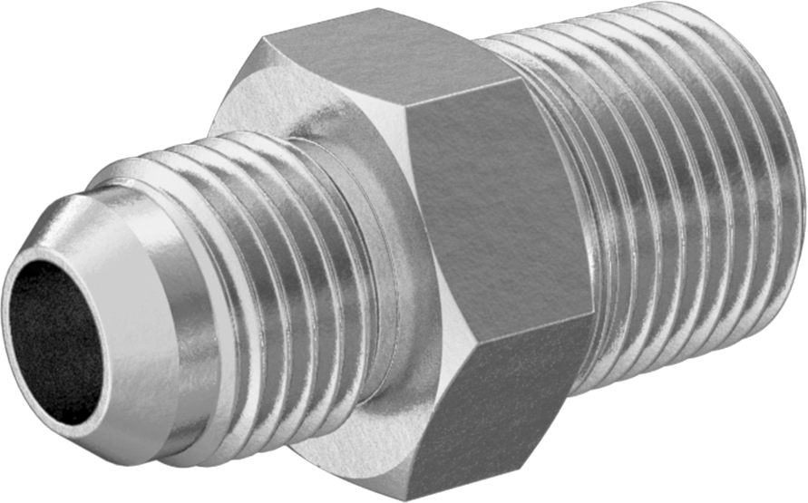 Bakır Boru için 37 Derece Genişletilmiş Bağlantı Parçası, 3/8" Dış Çaplı Boru x 3/8 NPT Erkek Adaptör