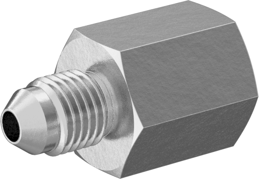Bakır Boru için 37 Derece Genişletilmiş Bağlantı Parçası, 1/4" Boru Dış Çapı x 1/4 NPT Dişi için Adaptör
