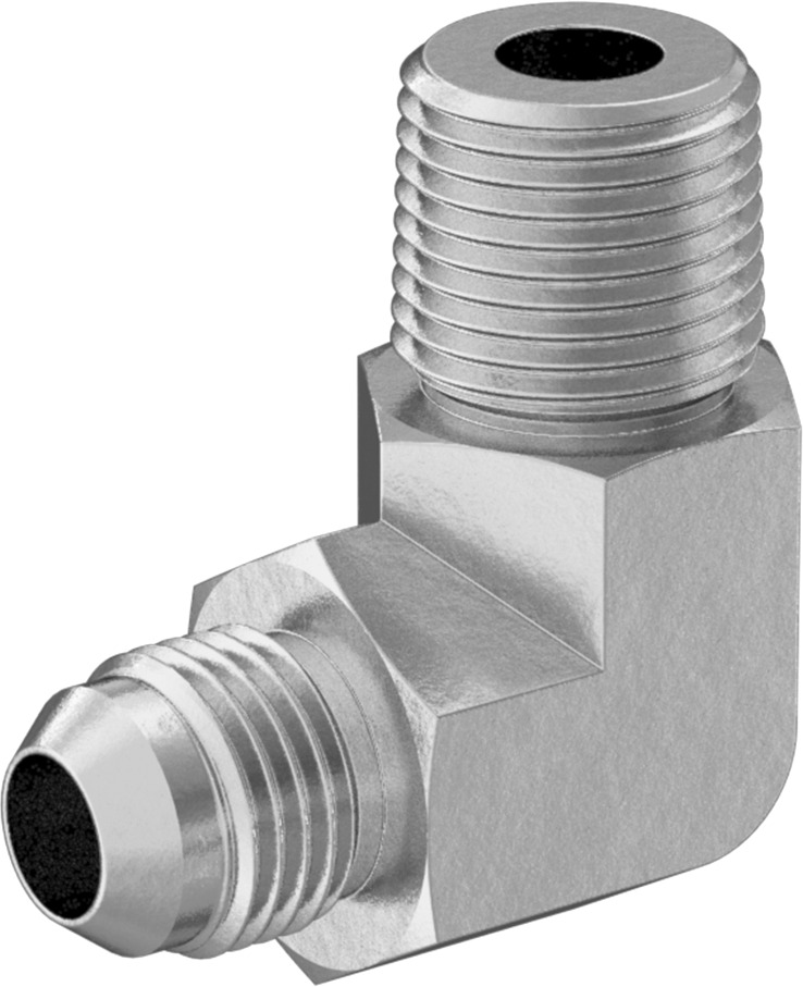 Bakır Boru için 37 Derece Genişletilmiş Bağlantı Parçası, 3/8" Dış Çaplı Boru x 3/8 NPT Erkek için 90 Derece Dirsek