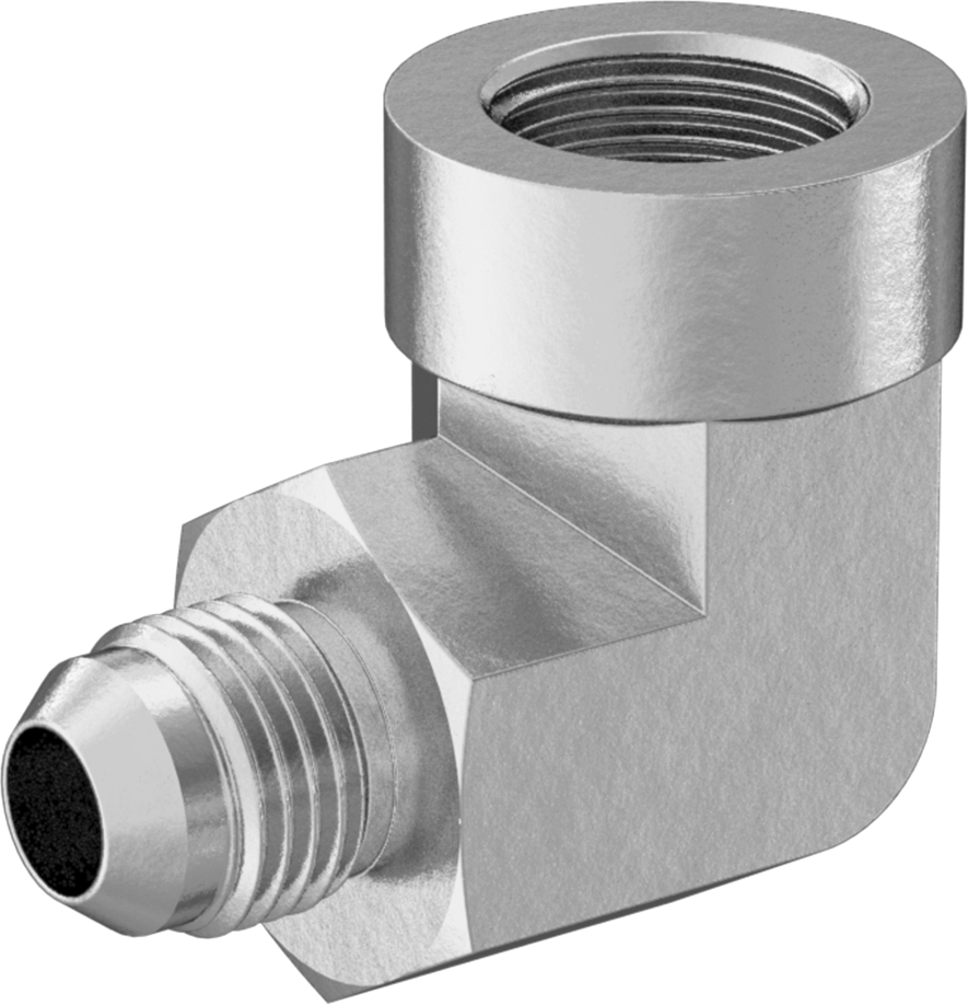 Bakır Boru için 37 Derece Genişletilmiş Bağlantı Parçası, 3/8" Dış Çaplı Boru x 3/8 NPT Dişi için 90 Derece Dirsek