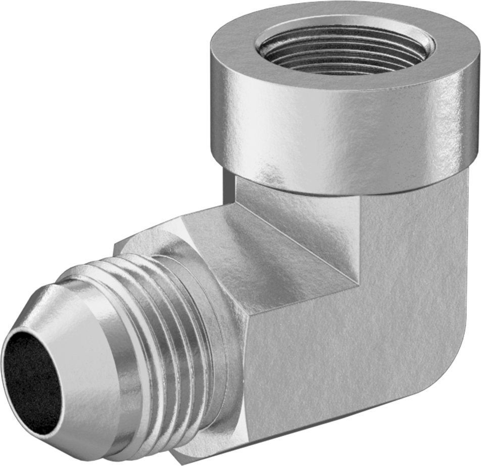 Bakır Boru için 37 Derece Genişletilmiş Bağlantı Parçası, 1/2" Boru Dış Çapı x 3/8 NPT Dişi için 90 Derece Dirsek
