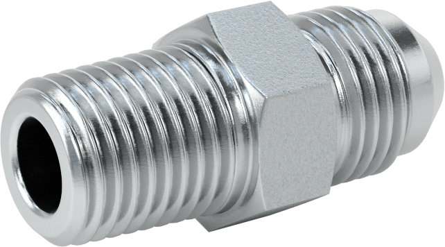 Çelik Boru için 37 Derece Genişletilmiş Bağlantı Parçası, 3/8" Dış Çaplı Boru x 1/4 NPTF için Erkek Düz Adaptör