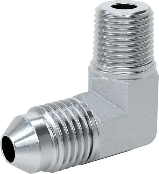 Çelik Boru için 37 Derece Genişletilmiş Bağlantı Parçası, 1/4" Dış Çaplı Boru için Erkek 90 Derece Dirsek Adaptörü, 1/8 NPTF