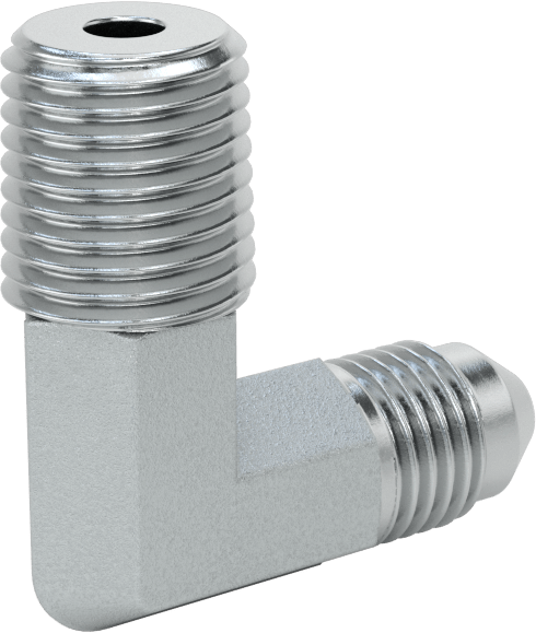 Çelik Boru için 37 Derece Genişletilmiş Bağlantı Parçası, 1/4" Dış Çaplı Boru için Erkek 90 Derece Dirsek Adaptörü, 1/4 NPTF