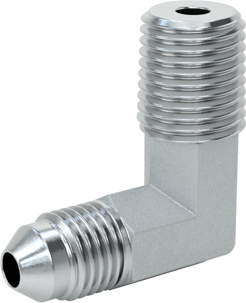 Çelik Boru için 37 Derece Genişletilmiş Bağlantı Parçası, 1/4" Dış Çaplı Boru için Erkek 90 Derece Dirsek Adaptörü, 1/4 NPTF