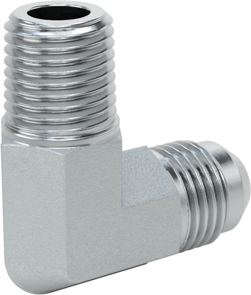 Çelik Boru için 37 Derece Genişletilmiş Bağlantı Parçası, 3/8" Dış Çaplı Boru için Erkek 90 Derece Dirsek Adaptörü, 1/4 NPTF