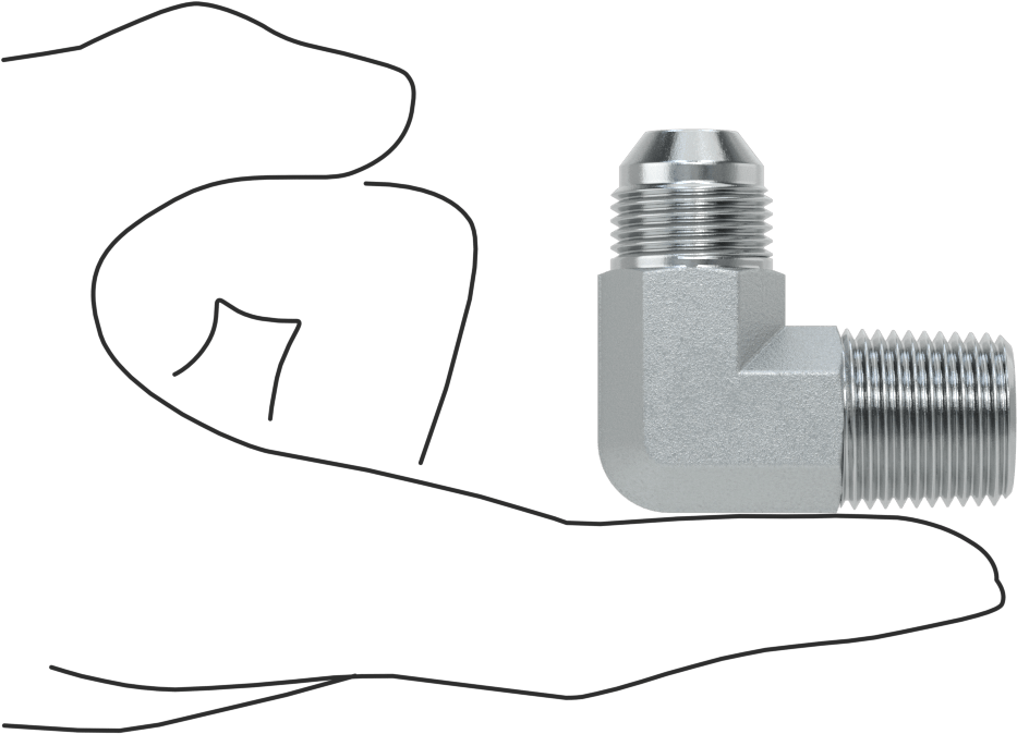 Çelik Boru için 37 Derece Genişletilmiş Bağlantı Parçası, 1/2" Dış Çaplı Boru için Erkek 90 Derece Dirsek Adaptörü, 1/2 NPTF
