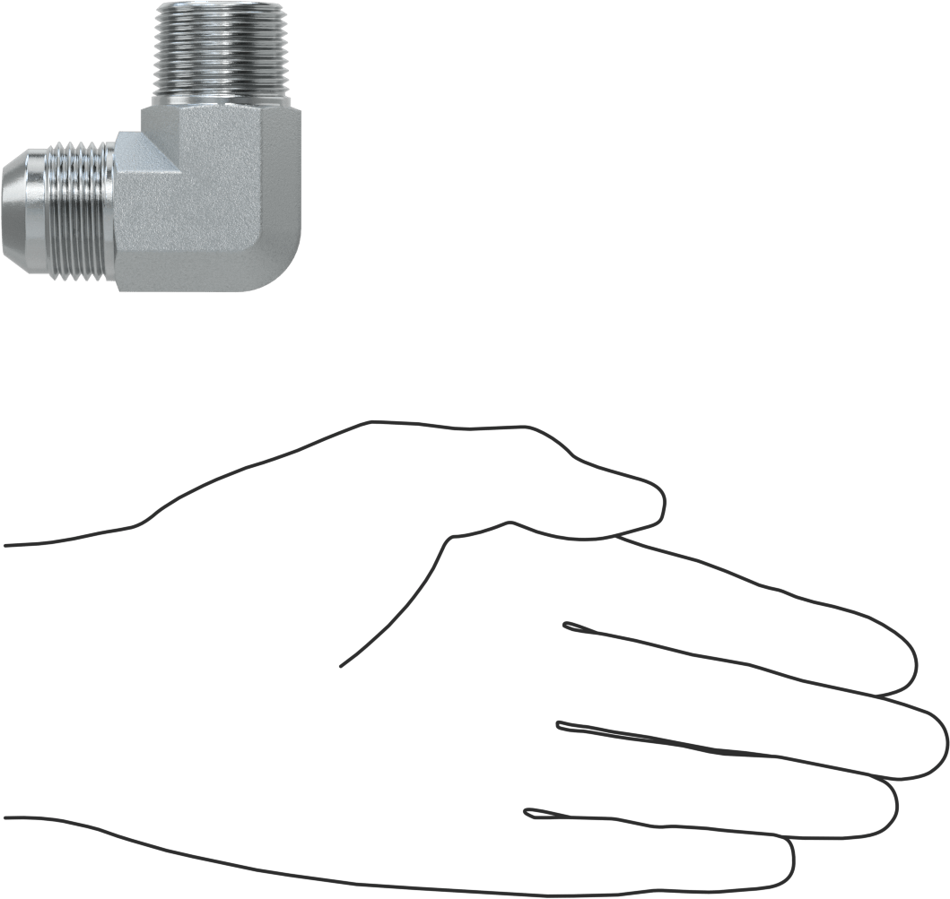 Çelik Boru için 37 Derece Genişletilmiş Bağlantı Parçası, 3/4" Dış Çaplı Boru için Erkek 90 Derece Dirsek Adaptörü, 3/4 NPTF