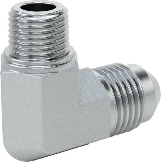Çelik Boru için 37 Derece Genişletilmiş Bağlantı Parçası, Erkek, 90 Derece, 5/16" Boru Dış Çapı için, 1/8 NPTF, 5000 PSI Maksimum