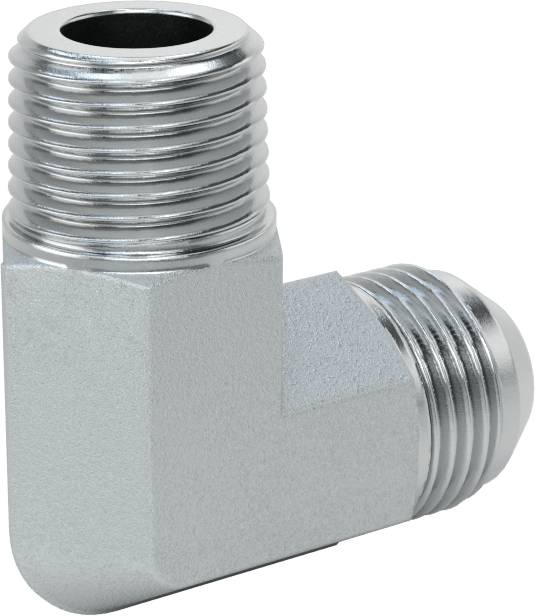 Çelik Boru için 37 Derece Genişletilmiş Bağlantı Parçası, 5/8" Dış Çaplı Boru x 1/2 NPTF için Erkek 90 Derece Adaptör