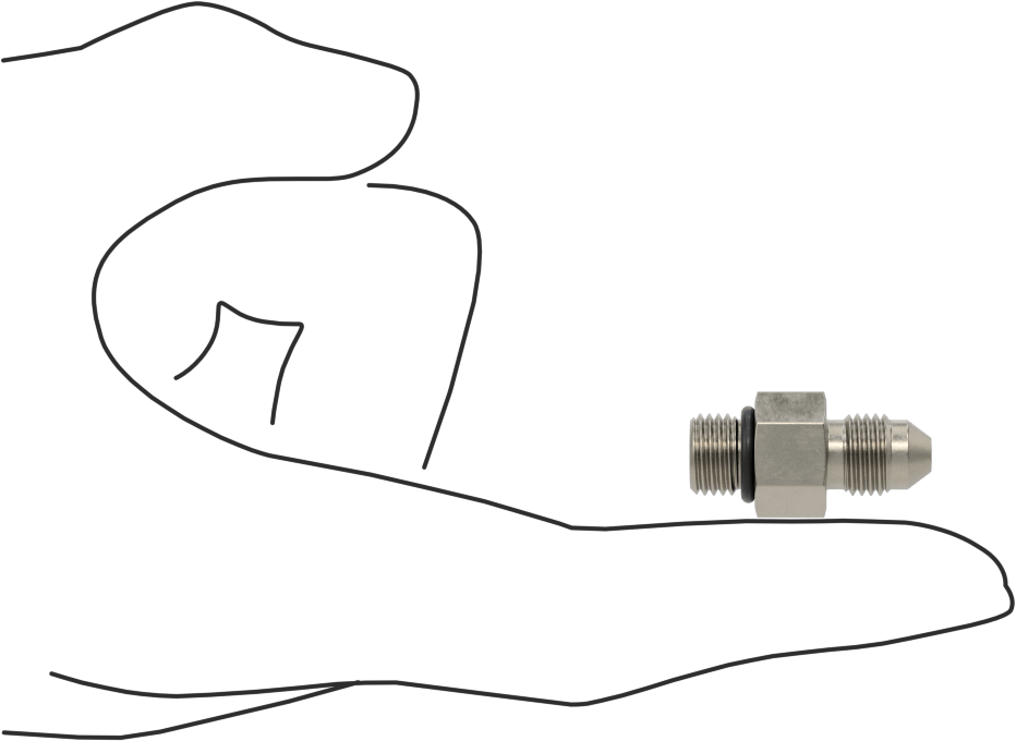 Çelik Boru için 37 Derece Genişletilmiş Bağlantı Parçası, 3/16“ Dış Çaplı Boru x 3/8”-24 için Erkek Düz Adaptör