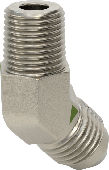 Çelik Boru için 37 Derece Genişletilmiş Bağlantı Parçası, Erkek 45 Derece Dirsek Adaptörü, 1/4" Boru Dış Çapı için, 1/8 NPTF