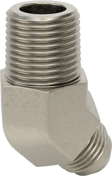 Çelik Boru için 37 Derece Genişletilmiş Bağlantı Parçası, Erkek 45 Derece Dirsek Adaptörü, 3/8" Boru Dış Çapı için, 3/8 NPTF