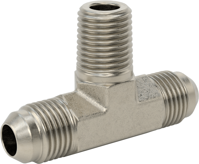 Çelik Boru için 37 Derece Genişletilmiş Bağlantı Parçası, 3/8" Dış Çaplı Boru x 1/4 NPTF için Erkek Hat Üstü T Adaptörü