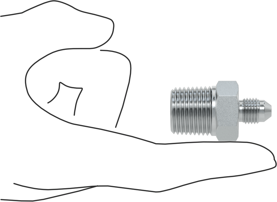 Çelik Boru için 37 Derece Genişletilmiş Bağlantı Parçası, 1/4" Dış Çaplı Boru x 1/2 NPTF için Erkek Düz Adaptör