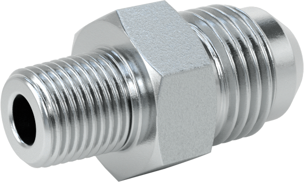 Çelik Boru için 37 Derece Genişletilmiş Bağlantı Parçası, 3/8" Dış Çaplı Boru x 1/8 NPTF için Erkek Düz Adaptör