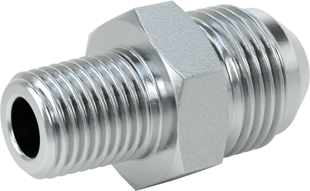Çelik Boru için 37 Derece Genişletilmiş Bağlantı Parçası, 1/2" Dış Çaplı Boru x 1/4 NPTF için Erkek Düz Adaptör