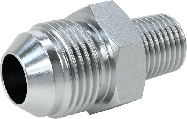 Çelik Boru için 37 Derece Genişletilmiş Bağlantı Parçası, 1/2" Dış Çaplı Boru x 1/4 NPTF için Erkek Düz Adaptör