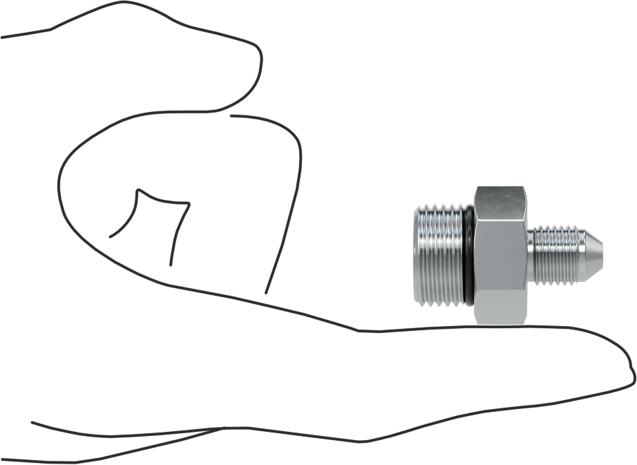 Çelik Boru için 37 Derece Genişletilmiş Bağlantı Parçası, 1/4“ Dış Çaplı Boru x 3/4”-16 için Erkek Düz Adaptör