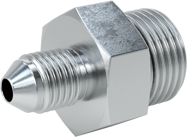 Çelik Boru için 37 Derece Genişletilmiş Bağlantı Parçası, 1/4“ Dış Çaplı Boru x 3/4”-16 için Erkek Düz Adaptör