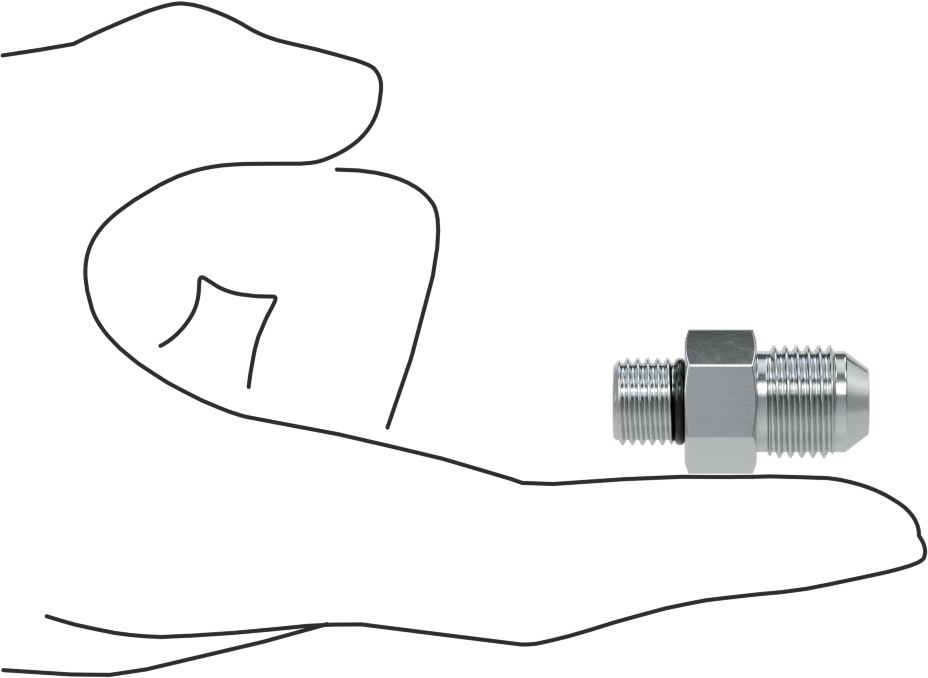 Çelik Boru için 37 Derece Genişletilmiş Bağlantı Parçası, 3/8“ Dış Çaplı Boru x 7/16”-20 için Erkek Düz Adaptör