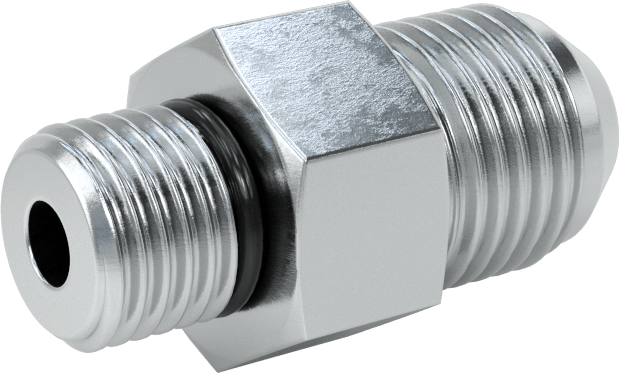 Çelik Boru için 37 Derece Genişletilmiş Bağlantı Parçası, 3/8“ Dış Çaplı Boru x 7/16”-20 için Erkek Düz Adaptör