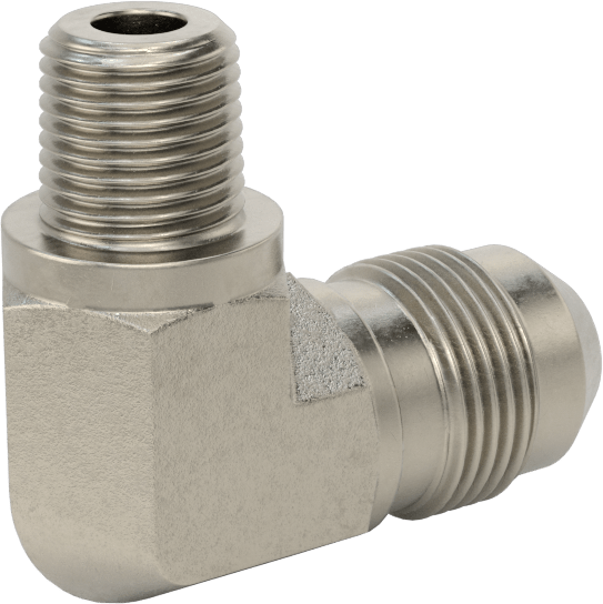 Çelik Boru için 37 Derece Genişletilmiş Bağlantı Parçası, 3/8" Dış Çaplı Boru için Erkek 90 Derece Dirsek Adaptörü, 1/8 NPTF