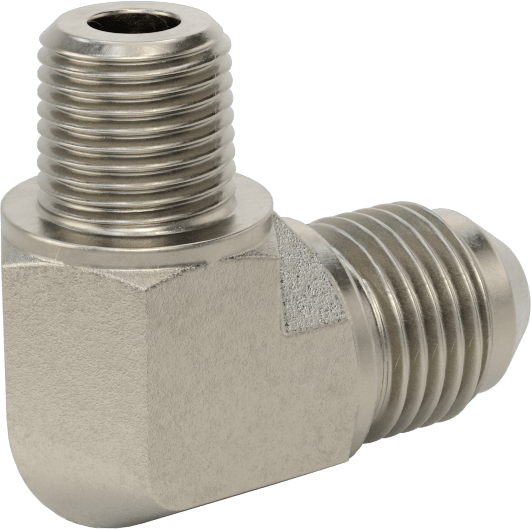 Çelik Boru için 37 Derece Genişletilmiş Bağlantı Parçası, Erkek, 90 Derece, 5/16" Boru Dış Çapı için, 1/8 NPTF, 4000 PSI Maksimum