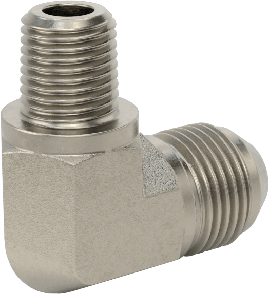 Çelik Boru için 37 Derece Genişletilmiş Bağlantı Parçası, 1/2" Dış Çaplı Boru için Erkek 90 Derece Dirsek Adaptörü, 1/4 NPTF