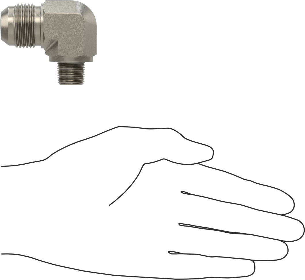 Çelik Boru için 37 Derece Genişletilmiş Bağlantı Parçası, 3/4" Dış Çaplı Boru için Erkek 90 Derece Dirsek Adaptörü, 3/8 NPTF