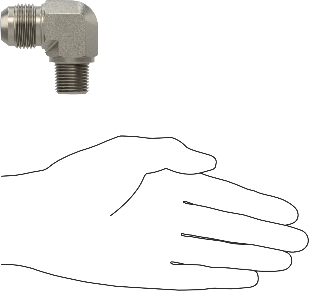Çelik Boru için 37 Derece Genişletilmiş Bağlantı Parçası, 3/4" Dış Çaplı Boru için Erkek 90 Derece Dirsek Adaptörü, 1/2 NPTF