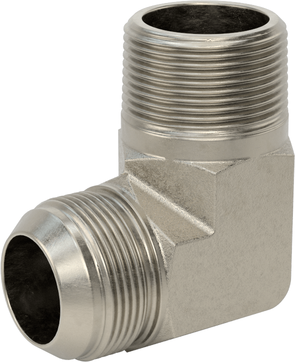 Çelik Boru için 37 Derece Genişletilmiş Bağlantı Parçası, 1-1/4" Dış Çaplı Boru x 1-1/4 NPTF için Erkek 90 Derece Adaptör