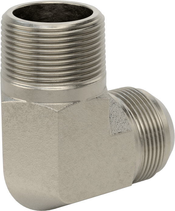 Çelik Boru için 37 Derece Genişletilmiş Bağlantı Parçası, 1-1/4" Dış Çaplı Boru x 1-1/4 NPTF için Erkek 90 Derece Adaptör