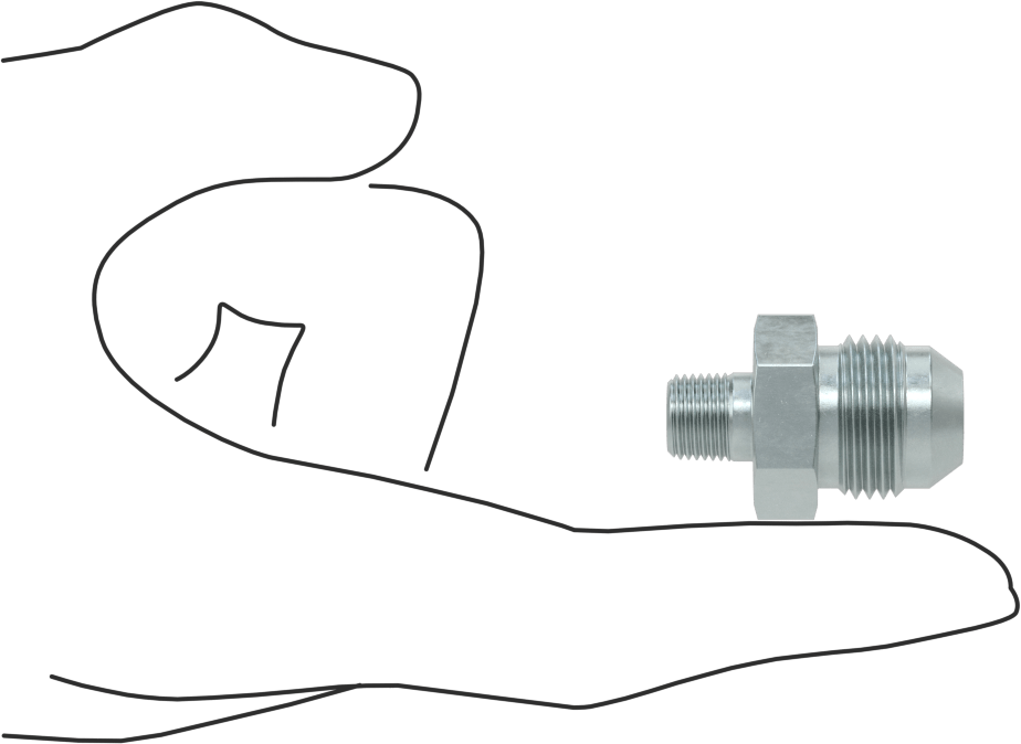 Çelik Boru için 37 Derece Genişletilmiş Bağlantı Parçası, 1/2" Dış Çaplı Boru x 1/8 NPTF için Erkek Düz Adaptör