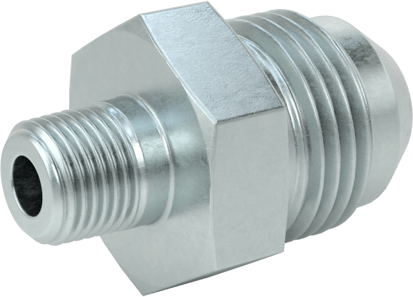 Çelik Boru için 37 Derece Genişletilmiş Bağlantı Parçası, 1/2" Dış Çaplı Boru x 1/8 NPTF için Erkek Düz Adaptör