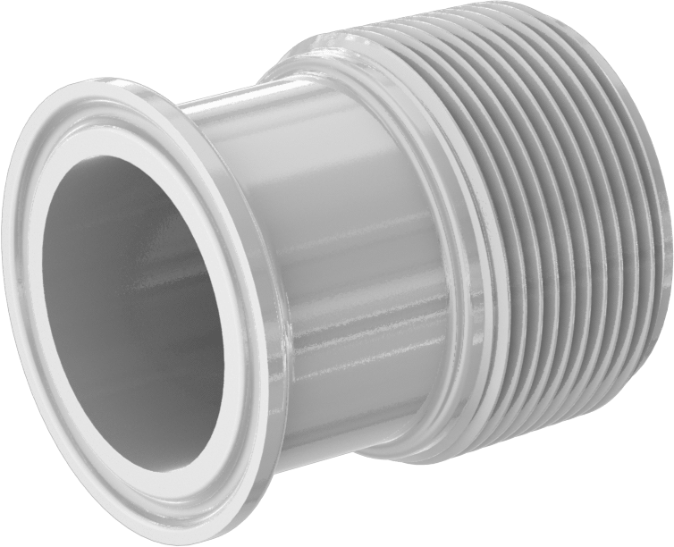 Plastik Hızlı Kelepçeli Sıhhi Bağlantı Parçası, Paslanmaz Çelik Boru için, Adaptör, 1-1/2" Boru x 1-1/2 NPT Erkek