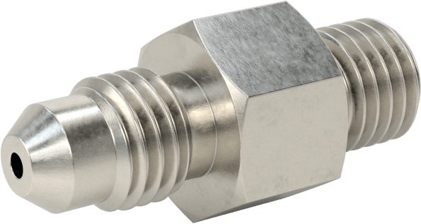 Paslanmaz Çelik Boru için 37 Derece Genişletilmiş Bağlantı Parçası, 1/8“ Boru Dış Çapı x 5/16”-24 Erkek için Düz Adaptör