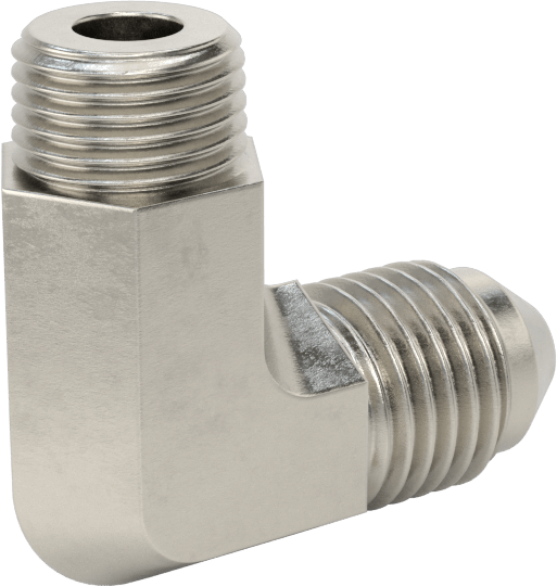 Paslanmaz Çelik Boru için 37 Derece Genişletilmiş Bağlantı Parçası, 1/4" Boru Dış Çapı x 1/8 NPT Erkek için 90 Derece Adaptör