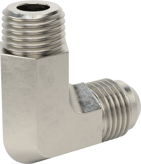 Paslanmaz Çelik Boru için 37 Derece Genişletilmiş Bağlantı Parçası, 3/8" Dış Çaplı Boru x 1/4 NPT Erkek için 90 Derece Adaptör