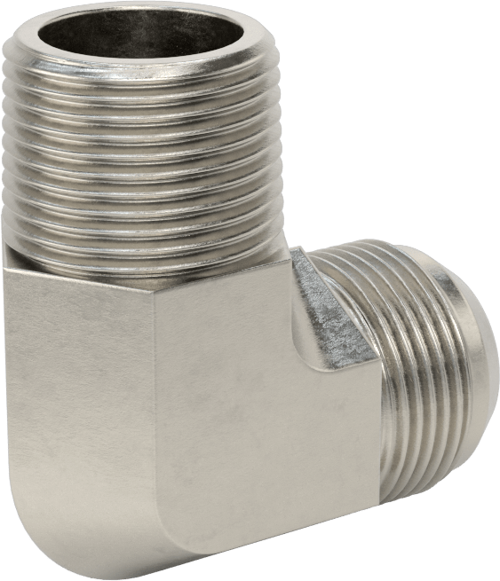 Paslanmaz Çelik Boru için 37 Derece Genişletilmiş Bağlantı Parçası, 1" Dış Çaplı Boru x 1 NPT Erkek için 90 Derece Adaptör
