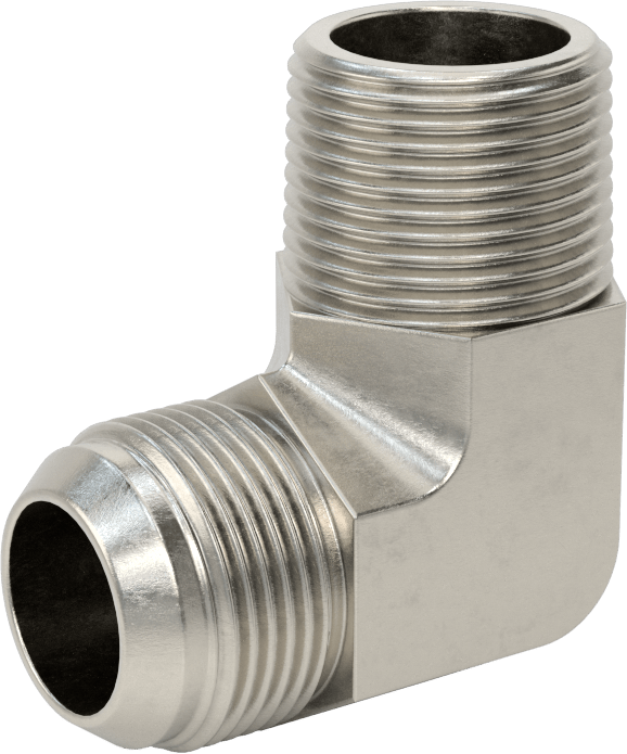 Paslanmaz Çelik Boru için 37 Derece Genişletilmiş Bağlantı Parçası, 1" Dış Çaplı Boru x 1 NPT Erkek için 90 Derece Adaptör