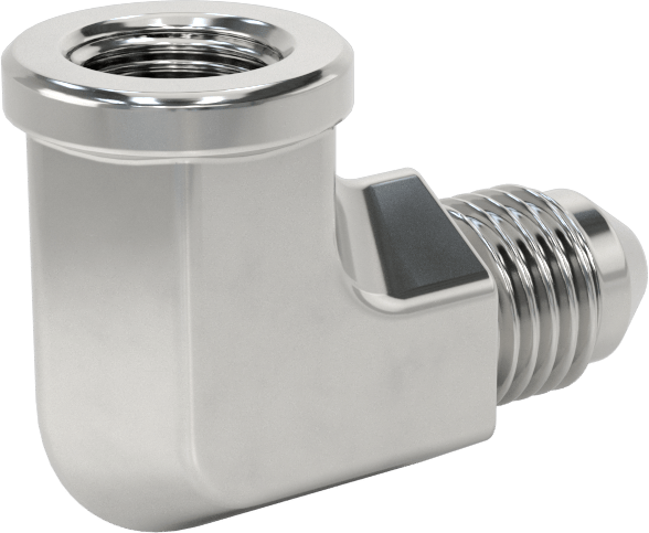 Paslanmaz Çelik Boru için 37 Derece Genişletilmiş Bağlantı Parçası, 1/4" Dış Çaplı Boru x 1/8 NPT Dişi için 90 Derece Adaptör