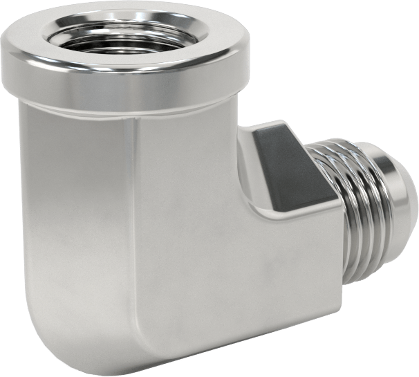 Paslanmaz Çelik Boru için 37 Derece Genişletilmiş Bağlantı Parçası, 3/8" Boru Dış Çapı x 1/4 NPT Dişi için 90 Derece Adaptör